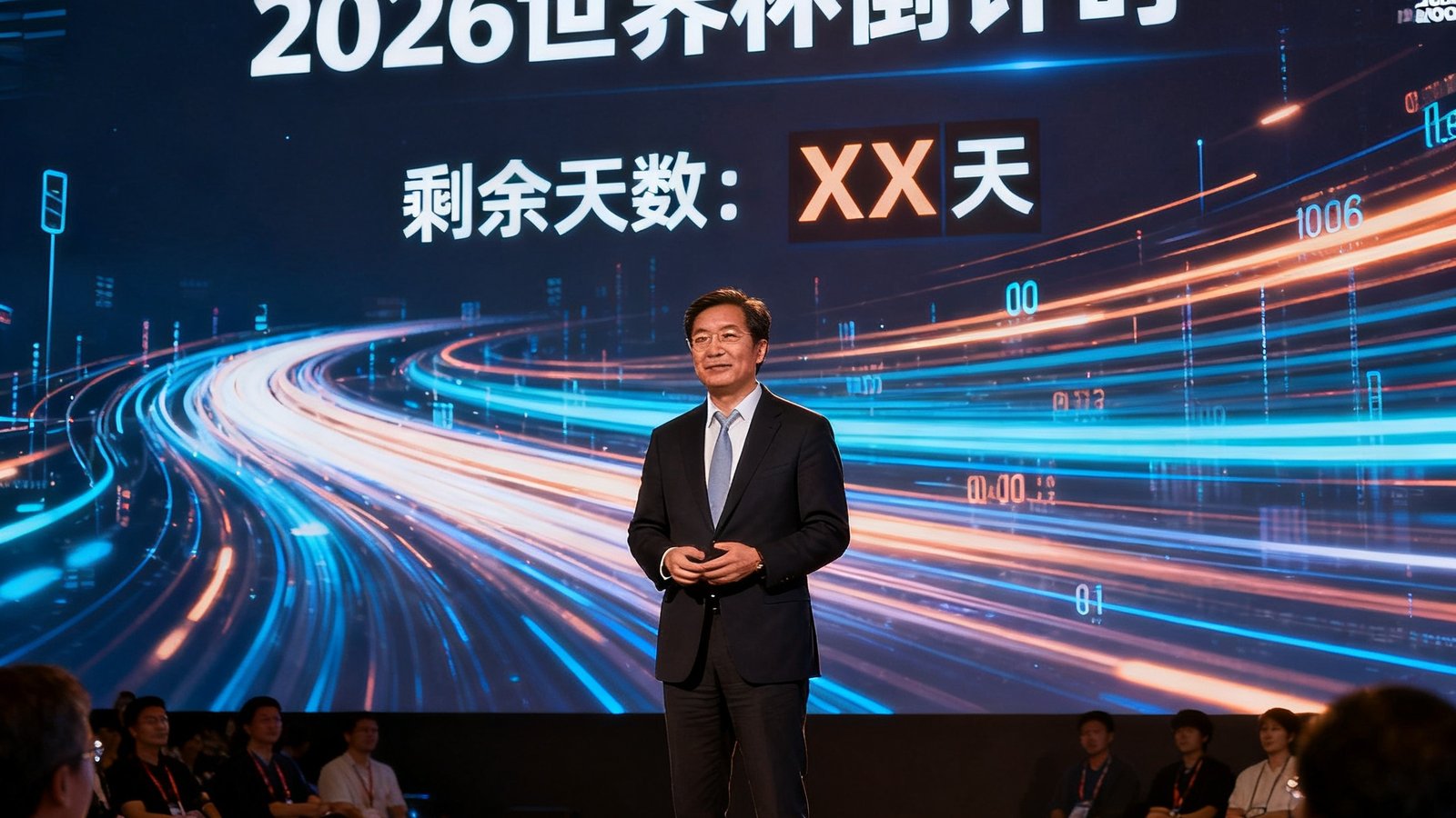 首席数据官张明辉在2026世界杯倒计时活动上展示实时数据流