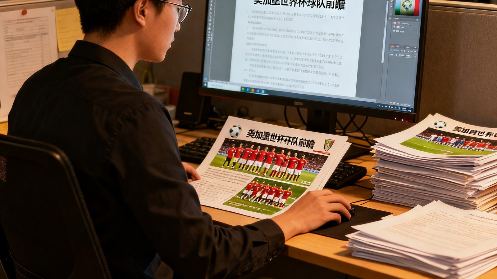 内容编辑王思睿在撰写美加墨世界杯球队前瞻专题